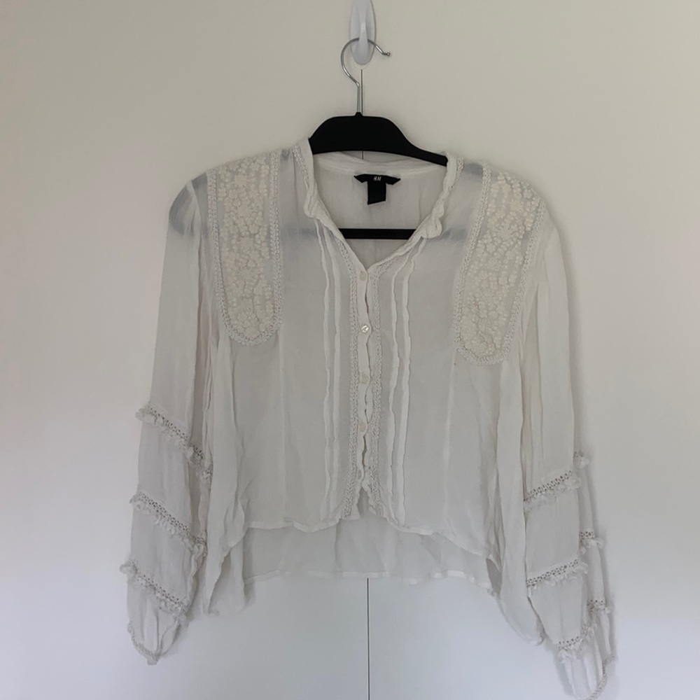 White Boho Top